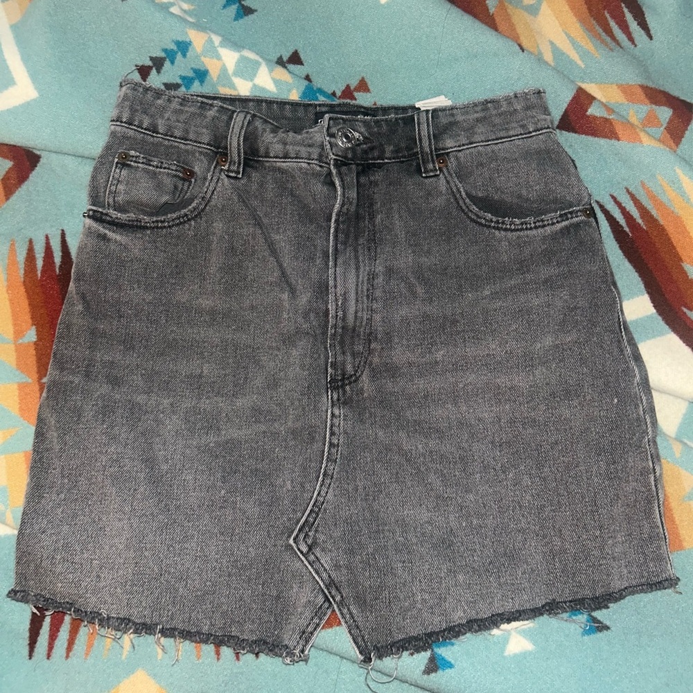 Zara Gray Denim Skirt